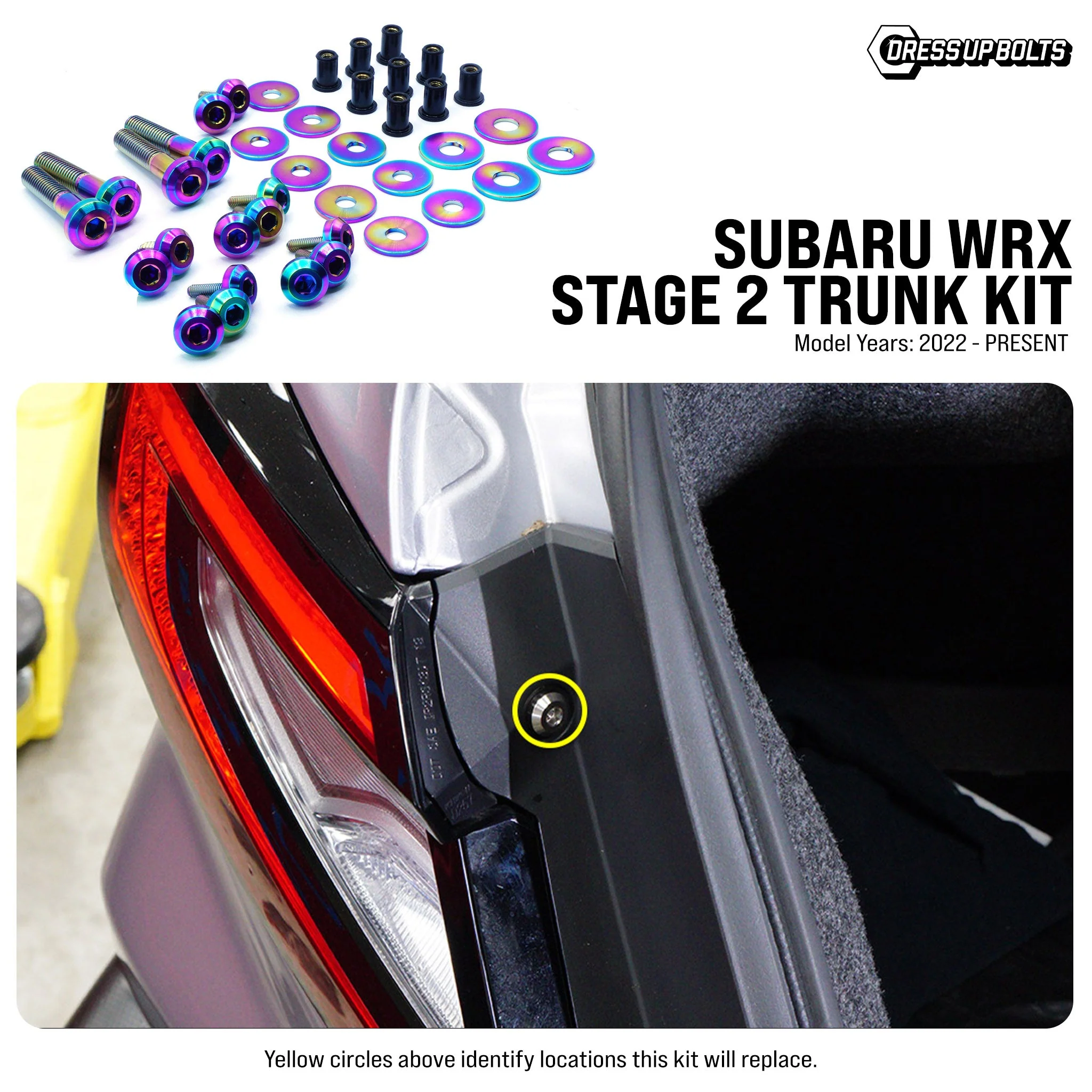 Stage 2 Titanium Hardware Trunk Kit - Subaru WRX (2022+) - Image 3