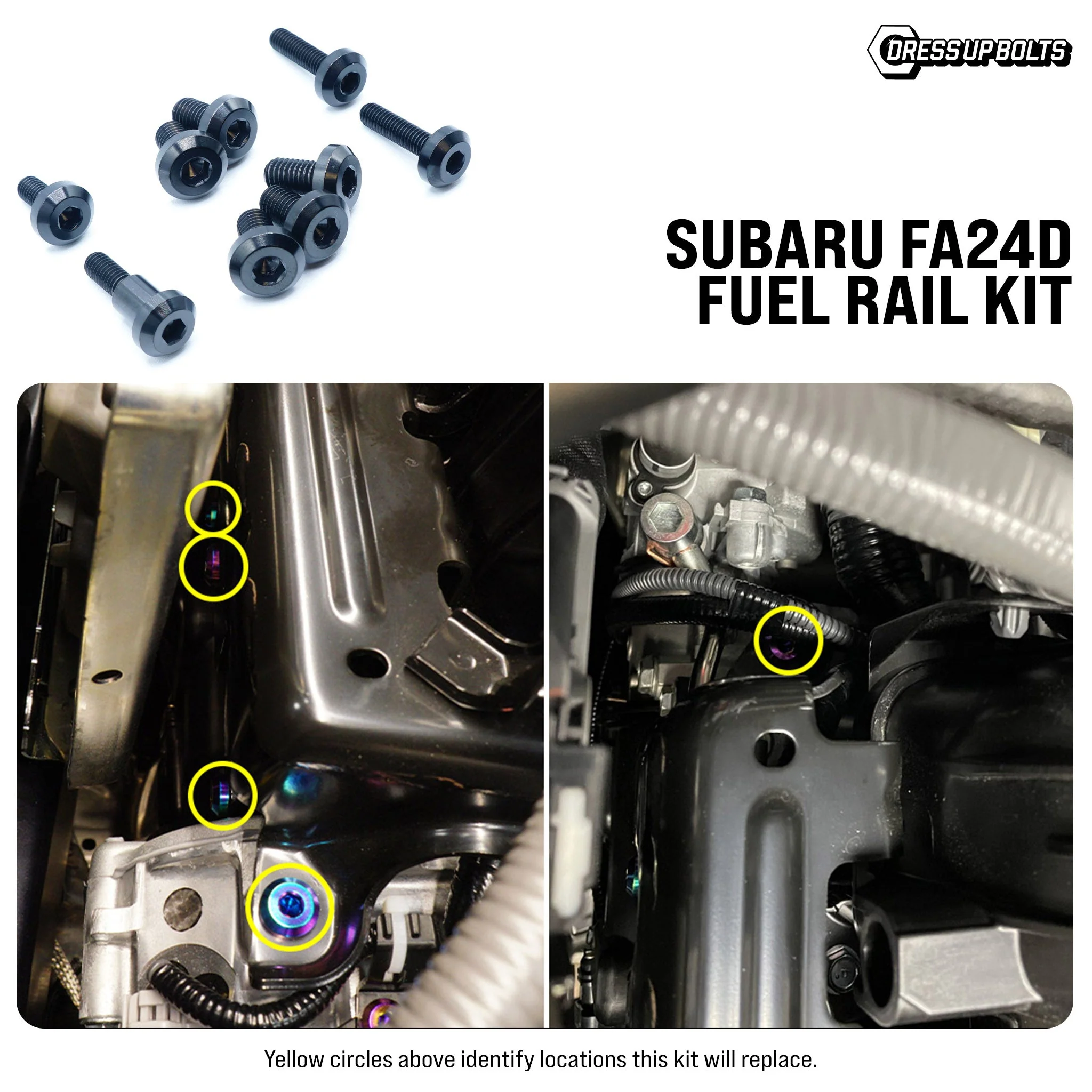 Titanium Hardware Fuel Rail Cover Kit - Subaru FA24D Engine - Image 3
